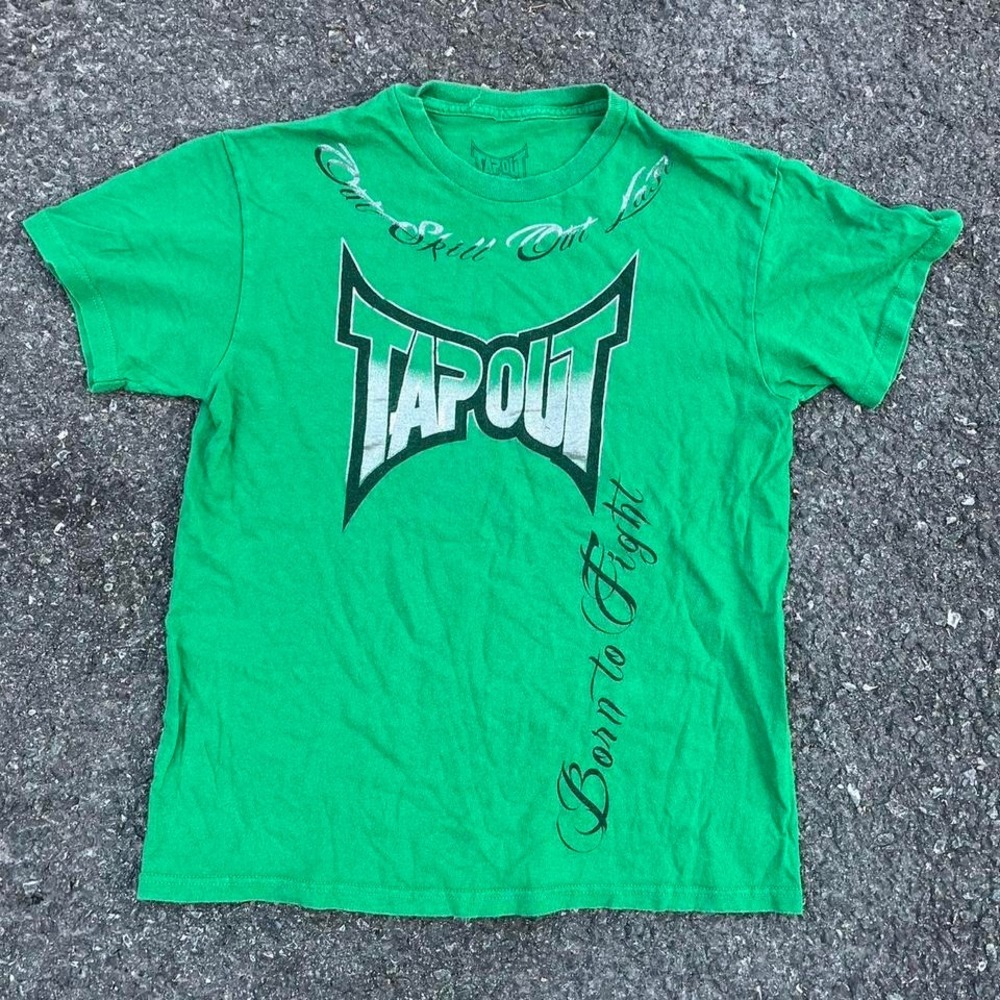 Y2K 2000s Tapout "born to fight" bold print Graphic Streetwear T-Shirt